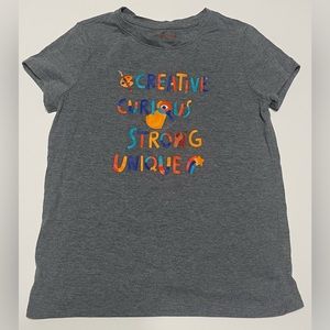 Cat and Jack Gray “Creative Curious Strong Unique” Shirt Youth Large